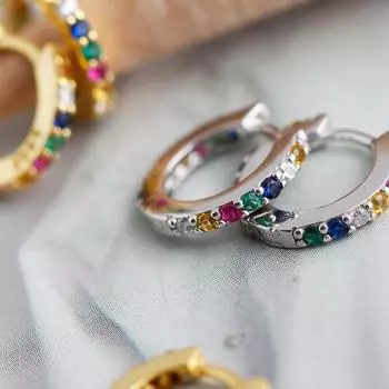 Серьги-кольца из цветного циркония для мужчин, женщин, детей, простые модные серьги black-gold