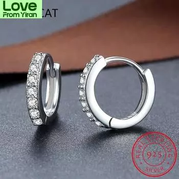 Серьги-кольца из муассанита S925 D Color Vvs1, серьги-кресты для женщин, ювелирные украшения