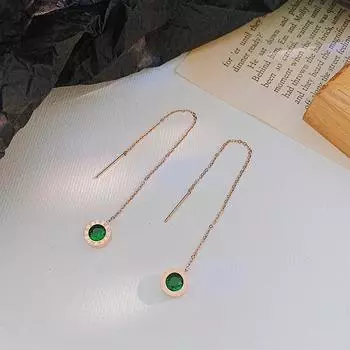 Серьги-кольца из нержавеющей стали 316L с зеленым цирконом для женщин, маленькие серьги-кольца, ювелирные изделия, подарки белый