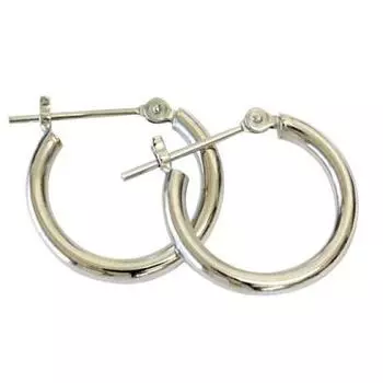 Серьги-кольца из платины x 15 мм Pt900 1 пара на оба уха [Jewelry Excellente] 2,0 мм