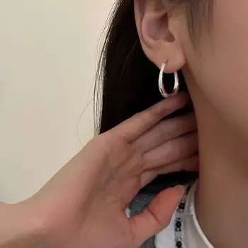 Серьги-кольца из серебра 925 пробы с простой иглой, женские, нишевый дизайн, усовершенствованная пряжка в форме капли воды, простые и нежные серьги для холодного ветра, новые 925 silver needles