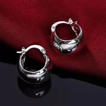 Серьги-кольца из серебра 925 пробы для женщин, модные ювелирные изделия