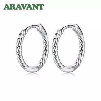 Серьги-кольца из серебра 925 пробы диаметром 14 мм для женщин, модные свадебные украшения