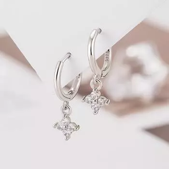 Серьги-кольца из серебра 925 пробы с иглой и цирконием для женщин, ювелирные изделия, подарки