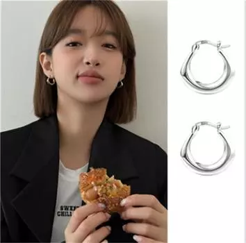 Серьги-кольца из серебра 925 пробы, женские, легкие, роскошные, маленькие, толстые, с пряжками, изысканные, модные, осенне-зимние, новые серьги 925 silver needle