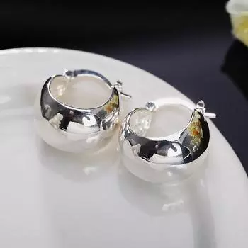 Серьги-кольца из серебра 925 пробы для женщин, модные ювелирные изделия