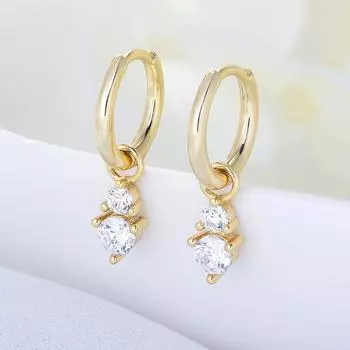 Серьги-кольца из стерлингового серебра 925 пробы с цирконами: Европейский и американский INS стиль женских украшений. 925 Silver