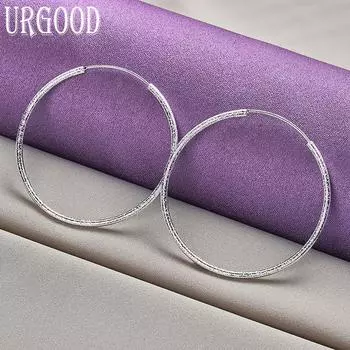 Серьги-кольца из стерлингового серебра 925 пробы, 50/60 мм, модные ювелирные изделия 50mm