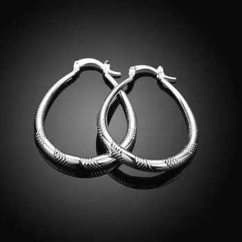 Серьги-кольца из стерлингового серебра 925 пробы, 3 см, круглые серьги для женщин, роскошные модные вечерние свадебные аксессуары, ювелирные изделия 39mm*32mm