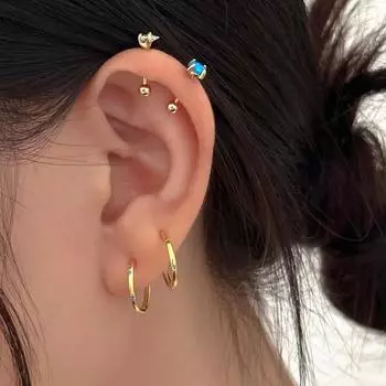 Серьги-кольца из стерлингового серебра 925 пробы, женские, нишевый дизайн, высококачественные цветные, маленькие пряжки из циркония, осенние новые серьги 925 silver