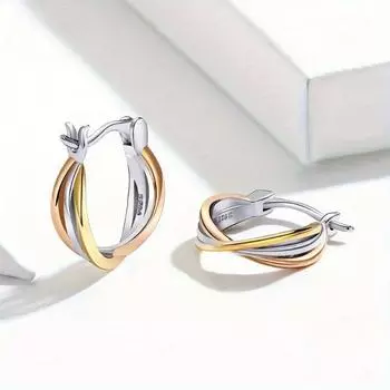 Серьги-кольца из стерлингового серебра 925 пробы - гипоаллергенный и элегантный женский подарок 1,9 г = 0,067 унций