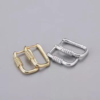 Серьги-кольца из стерлингового серебра 925 пробы с геометрическим овальным узором, женские золотые французские серьги золотистый