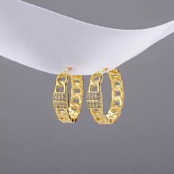 Серьги-кольца из стерлингового серебра 925 пробы женские французские золотые циркониевые круглые серьги оптом