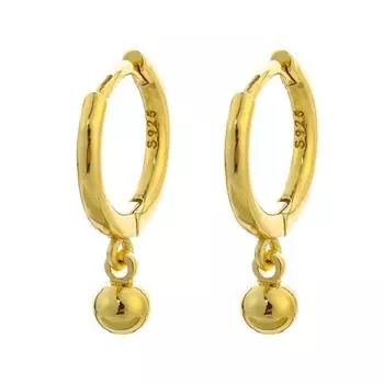 Серьги-кольца из стерлингового серебра 925 пробы для женщин, маленькие круглые серьги-подвески в виде шариков, ювелирные изделия