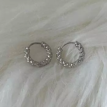 Серьги-кольца из стерлингового серебра 925 пробы с неправильной текстурой для женщин, французские креативные золотые, серебряные серьги, ювелирные изделия