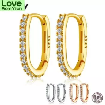 Серьги-кольца из стерлингового серебра 925 пробы для женщин, роскошные, изящные, маленькие, дизайнерские, оригинальные, модные, ювелирные изделия, подарки