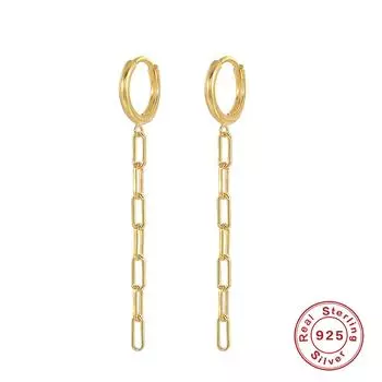 Серьги-кольца из стерлингового серебра 925 пробы с подвесками-цепочками Серьги-кольца S925 Plata для женщин с ретро-подвесками и винтажными кисточками Pendientes