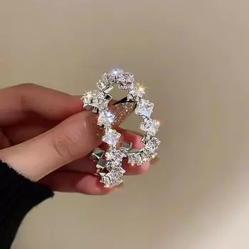 Серьги-кольца из стерлингового серебра 925 пробы с кубическим цирконием для женщин, модные женские большие круглые серьги, повседневная одежда, современный дизайн ювелирных изделий