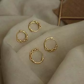 Серьги-кольца из стерлингового серебра 925 пробы с цепочкой для женщин и мужчин, серьги в стиле панк, геометрические украшения, подарки