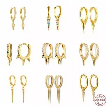 Серьги-кольца из стерлингового серебра 925 пробы Canner, модные серьги с заклепками в стиле панк-хип-хоп для женщин, готические украшения для вечеринок, Pendientes Orecchini