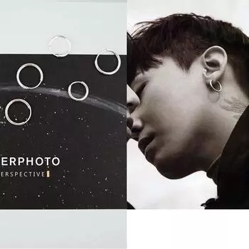 Серьги-кольца из стерлингового серебра S925 Мужская и женская индивидуальность Простая личность знаменитости из Интернета Хипстерские ювелирные изделия из стерлингового серебра 925 silver