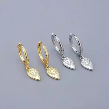 Серьги-кольца из стерлингового серебра 925 пробы в форме капли, женские простые винтажные золотые серьги с пряжкой для ушей золотистый