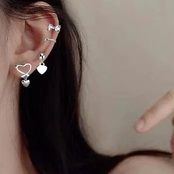 Серьги-кольца Love Heart для женщин, гладкие французские серьги, ювелирные изделия, новинка 2022 года