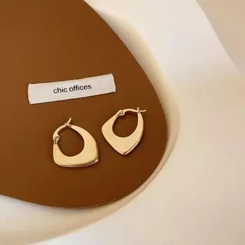 Серьги-кольца Lrregular Женские геометрические серьги Niche ADM золотой