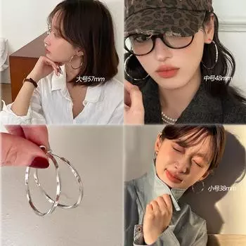 Серьги-кольца Mobius Su из серебра 925 пробы, женские, легкие, роскошные, простые, модные, скрученные, большие серьги, новые 925 silver needles