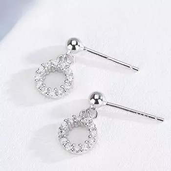 Серьги-кольца с бриллиантами из стерлингового серебра 925 пробы. Простые и свежие универсальные серьги для женщин, не вызывающие аллергию. 925 белый