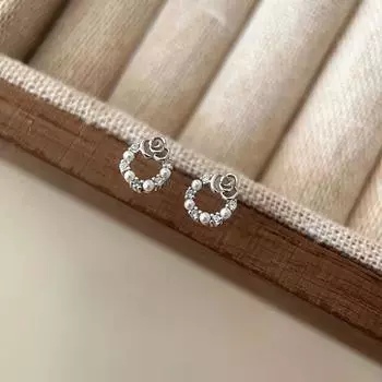 Серьги-кольца с цветочным узором, инкрустированные бриллиантами Серьги-розы Легкие и роскошные маленькие серьги Super Fairy
