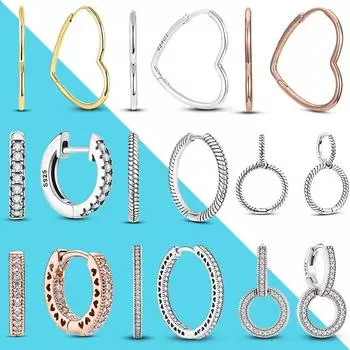 Серьги-кольца с двойными кольцами из серебра 925 пробы, оригинальные фирменные подвески, сделай сам, изящные ювелирные украшения, подарок для женщин, изящное изготовление сережек