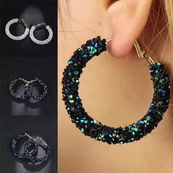 Серьги-кольца с геометрическим рисунком, преувеличение личности, очаровательные женские массивные украшения, аксессуары, подарки белый