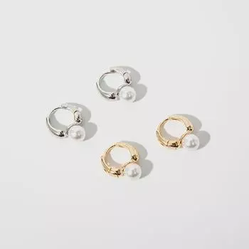 Серьги-кольца с имитацией жемчуга для женщин, круглые, для свадебной вечеринки, украшения для ушей золотой