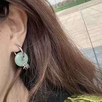 Серьги-кольца с круглой пряжкой в корейском стиле, простые серьги-кольца, серьги-подвески для женщин с пряжкой белый