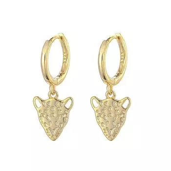 Серьги-кольца с леопардовым принтом в виде животных из стерлингового серебра 925 пробы, женские креативные легкие роскошные французские ювелирные изделия золотистый