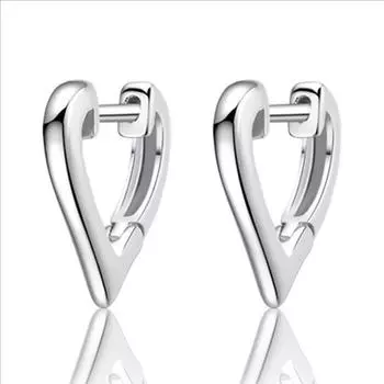 Серьги-кольца с милыми сердечками для девочек, ювелирные изделия, женские модные серьги из стерлингового серебра 925 пробы для женщин, аксессуары для вечеринок, женские украшения