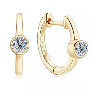 Серьги-кольца с муассанитом для женщин, 4 мм, 0,3 карата, наивысшее качество, сверкающие свадебные украшения из стерлингового серебра 925 пробы белый