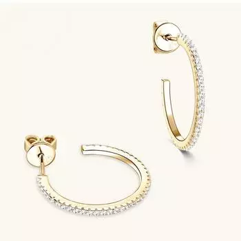 Серьги-кольца с муассанитом для женщин, оригинальные серьги-гвоздики из стерлингового серебра 925 пробы, уникальные ювелирные изделия для рождественской и юбиле...