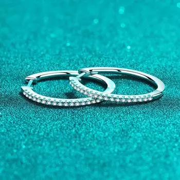Серьги-кольца с муассанитом для женщин, серьги из стерлингового серебра 925 пробы с сертификатом Gra, ювелирные украшения для девочек, подарки