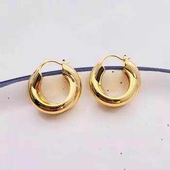 Серьги-кольца с перекрестными петлями, женственные, преувеличенные серьги, покрытые 18-каратным золотом, серьги с холодным ветром золотой