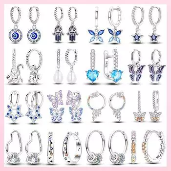 Серьги-кольца с закрученными глазами и змеиной костью из стерлингового серебра 925 пробы с сердечками, женские высококачественные свадебные украшения из циркония в подарок