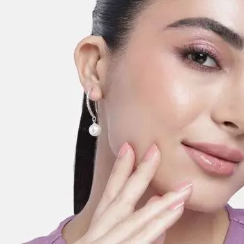 Серьги-кольца с жемчугом