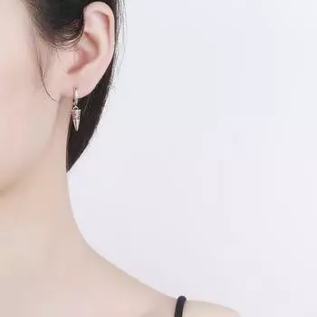 Серьги-кольца в форме капли воды из стерлингового серебра 925 пробы, модные, простые, стильные, с цветным цирконием, изящные, для вечеринок, для женщин, подарок