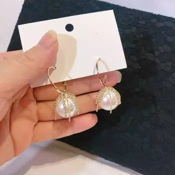 Серьги-кольца в стиле барокко для женщин, толстые круглые серьги-кольца с искусственным жемчугом, корейские украшения