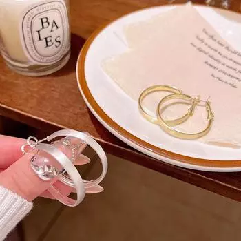 Серьги-кольца в стиле ретро из Гонконга для женщин — матовые, матовая текстура, большой круглый дизайн, стиль знаменитостей A2134 золотой