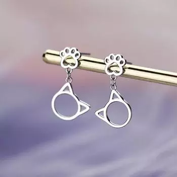 Серьги кошачьи лапки из стерлингового серебра 925 пробы для женщин, милые ювелирные украшения для девочек, новое осеннее поступление серебряный