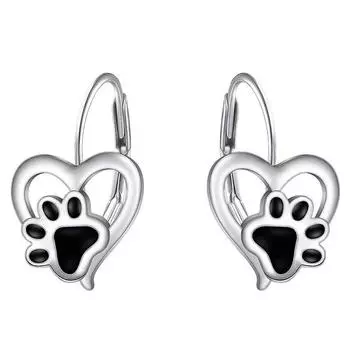 Серьги Кошачья лапка для женщин, Милые серьги с эмалью, Изысканные украшения для повседневного ношения