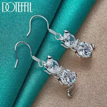 Серьги-кошки из стерлингового серебра 925 пробы, модные украшения 3.50*0.80cm