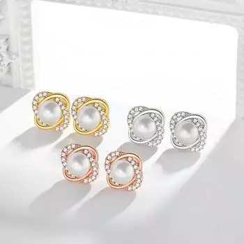 Серьги-крестики из натуральных ракушек в стиле ретро-дворца с небольшим ароматом, обернутые бриллиантами